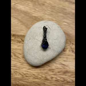 Marcasite Pendant 925 Sterling Silver Blue Stone